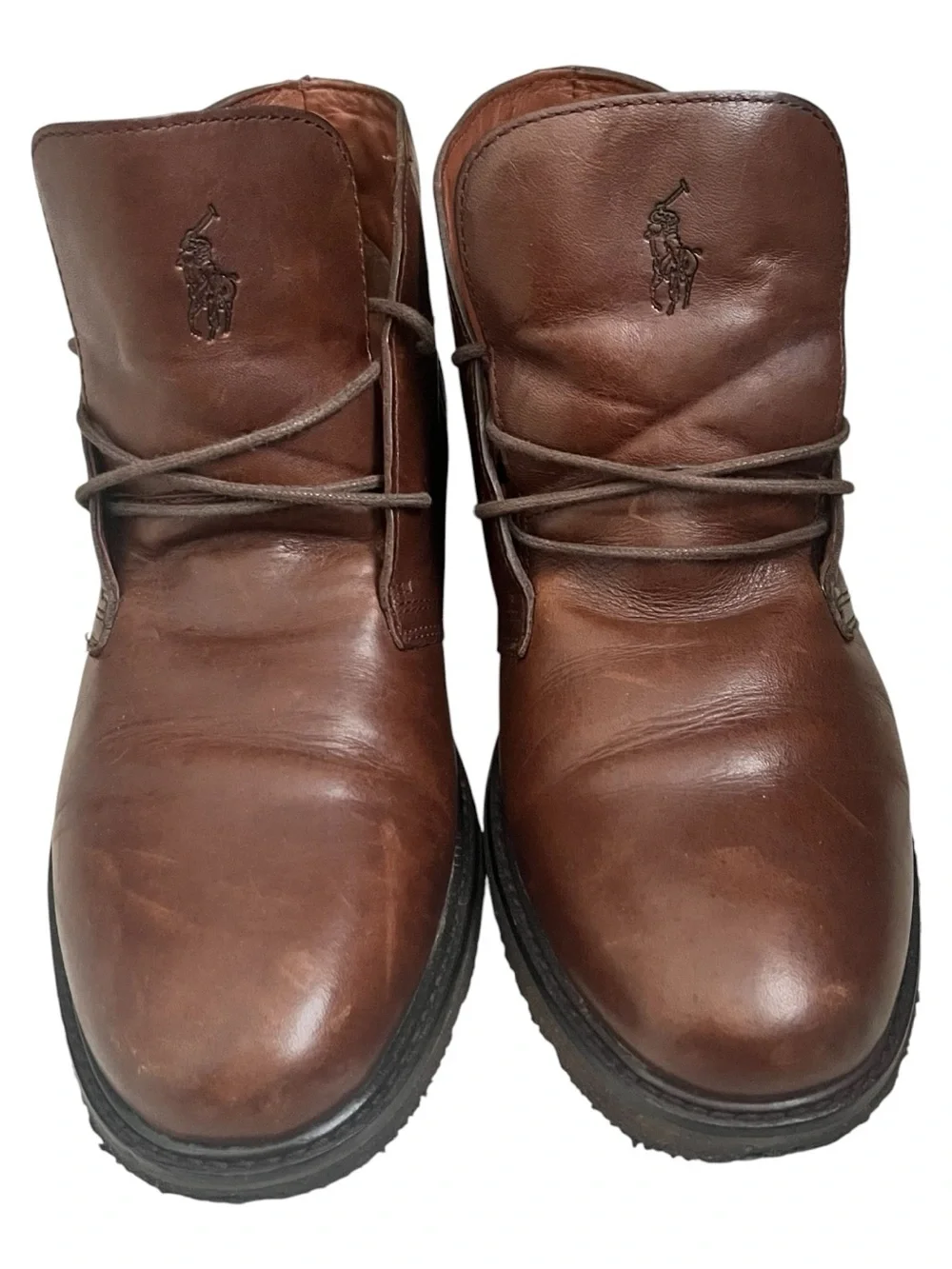 Polo Ralph Lauren Brown Leather Chukka Boots Mens Marlow Size 10.5D